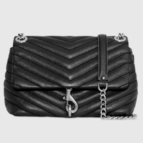 NWT Rebecca Minkoff Edie Crossbody Quilted Pebble Leather Bag - Picture 1 of 2